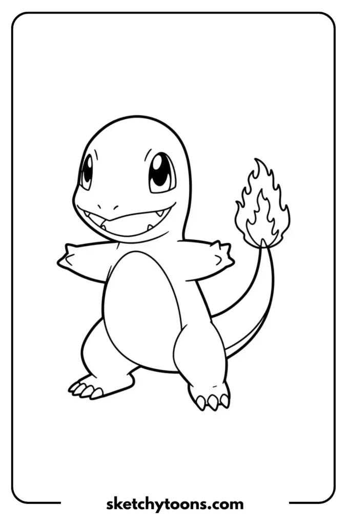 Charmander's Flame coloring page