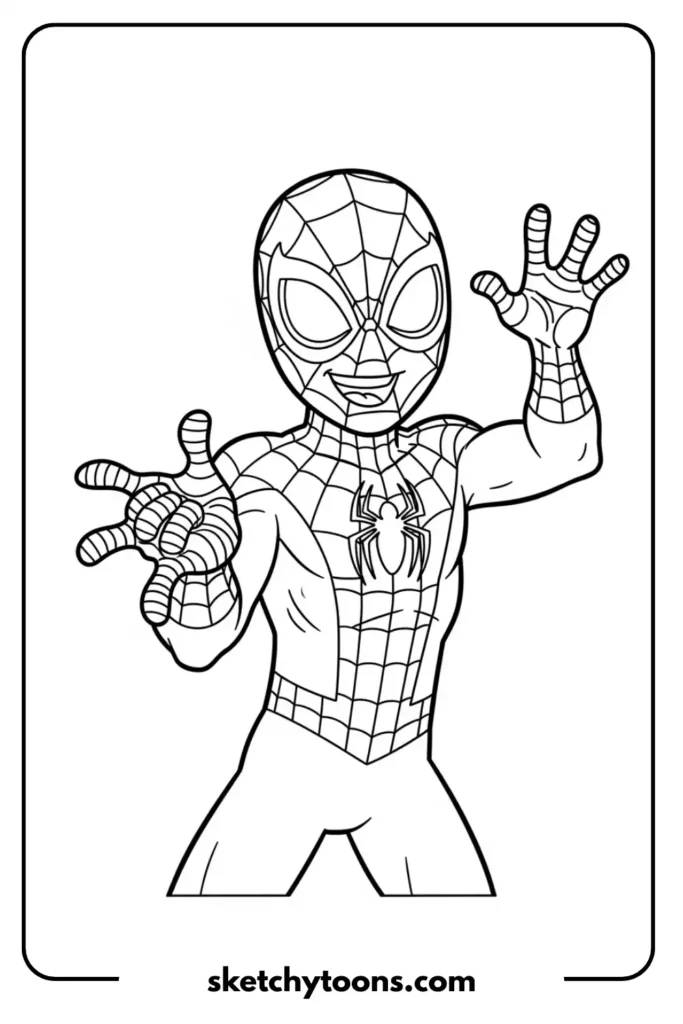 Spiderman laughing coloring page