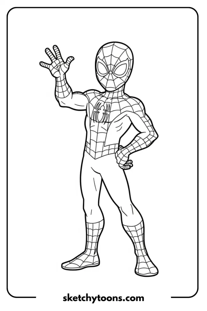 Friendly neighbourhood coloring page