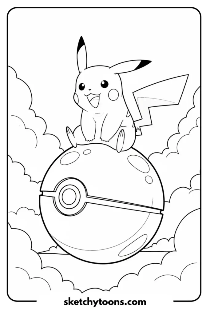 Pikachu on a Poke Ball