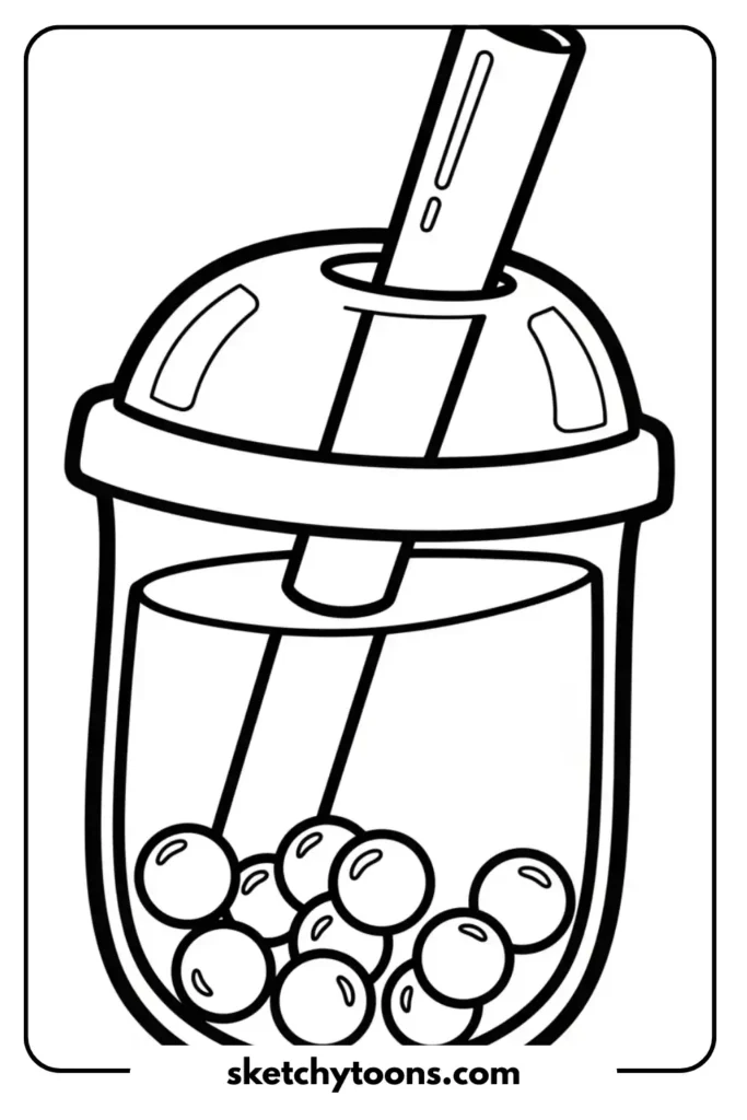 30 Cute Kawaii Boba Tea Coloring Pages Free PDF Printable 
