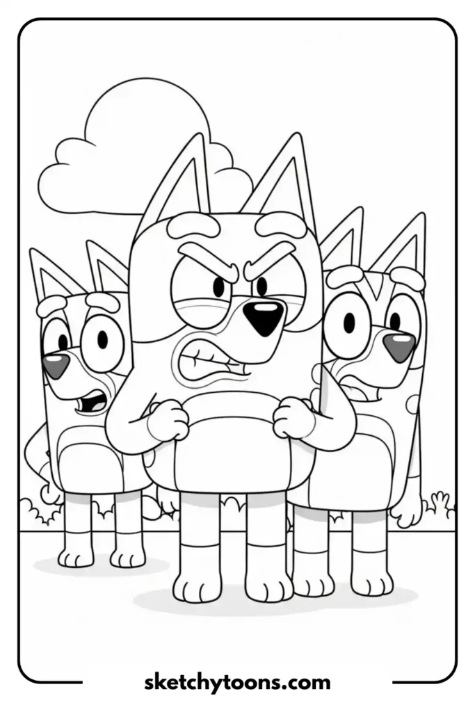 Angry Expression with Friends coloring sheets
