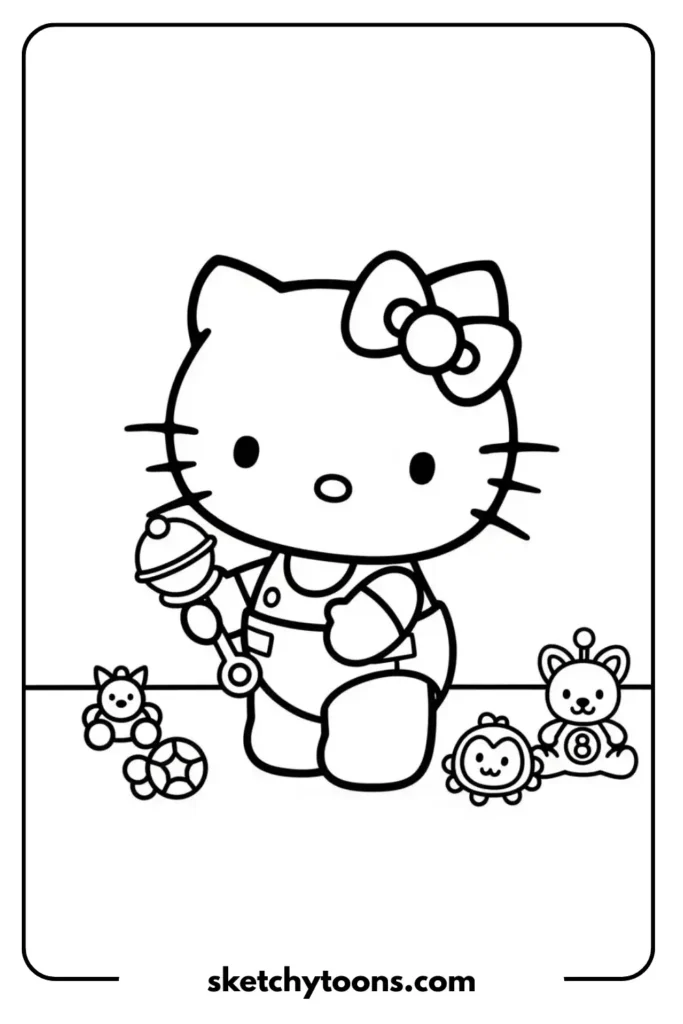 Baby Hello Kitty Coloring Page