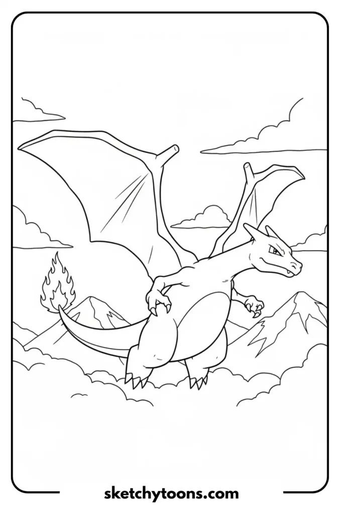 Charizard in Flight coloring page