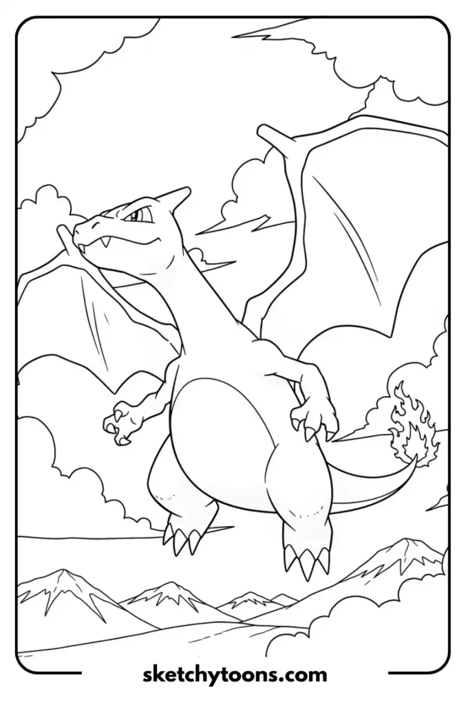 Charizard’s Flight coloring page
