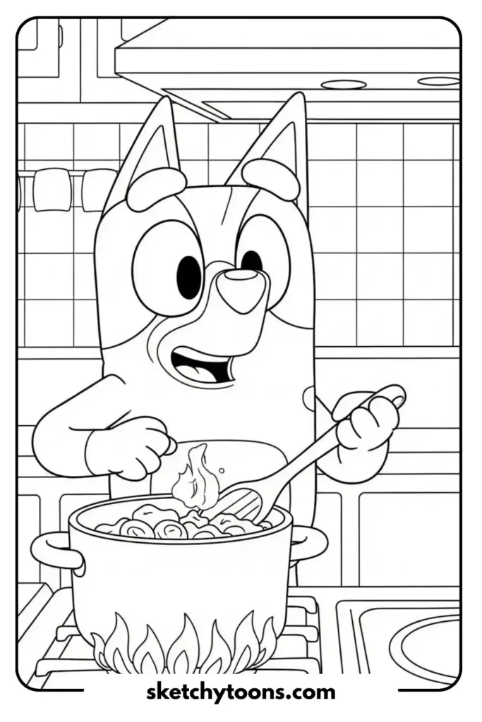 Cooking in the Kitchen drawing sheet