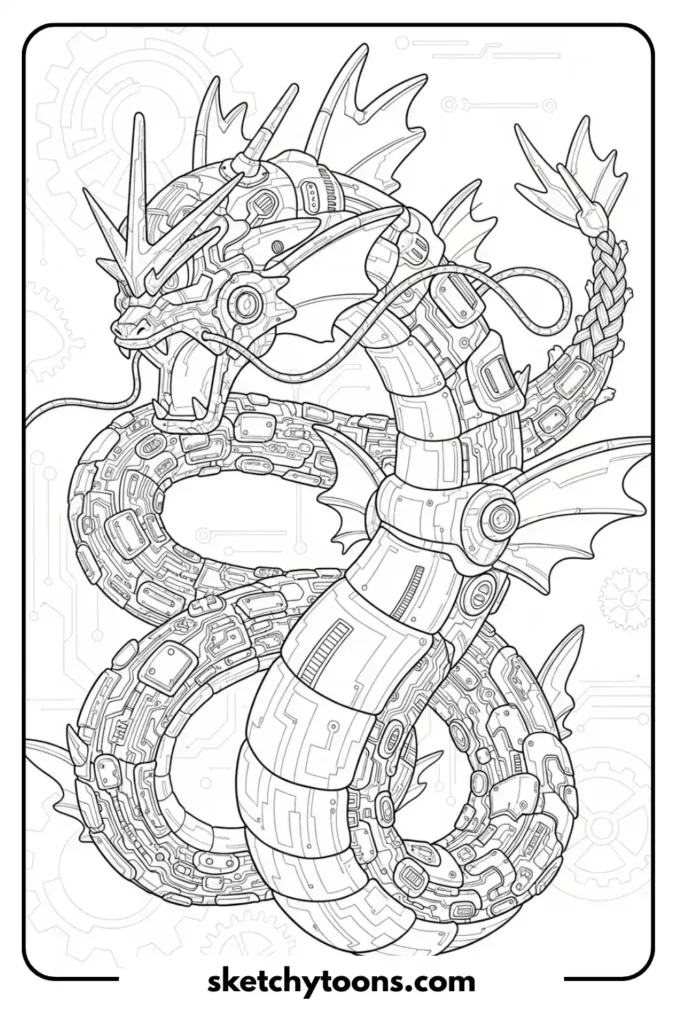 Gyarados with Tech Twist Coloring page