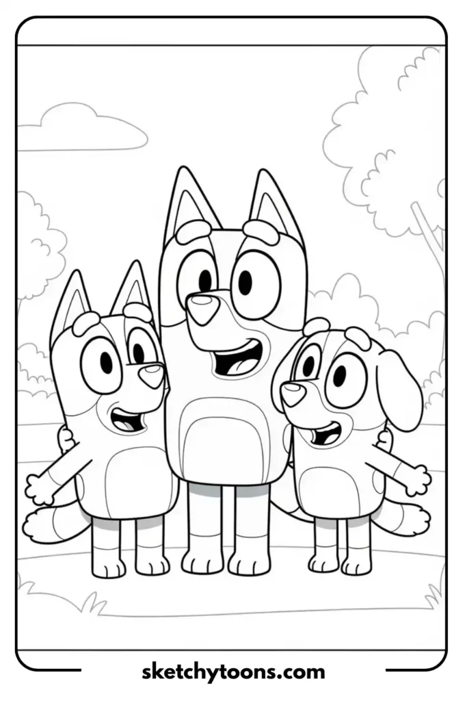 Happy Expression with Friends coloring sheet
