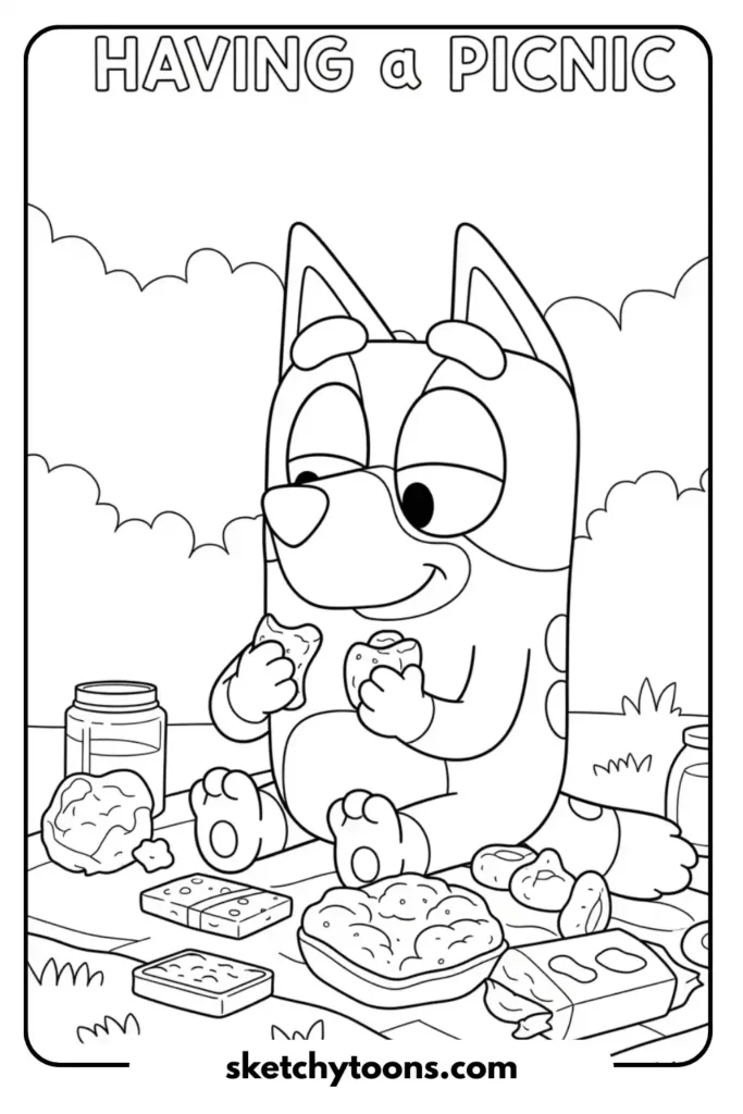 Having a Picnic sketch page