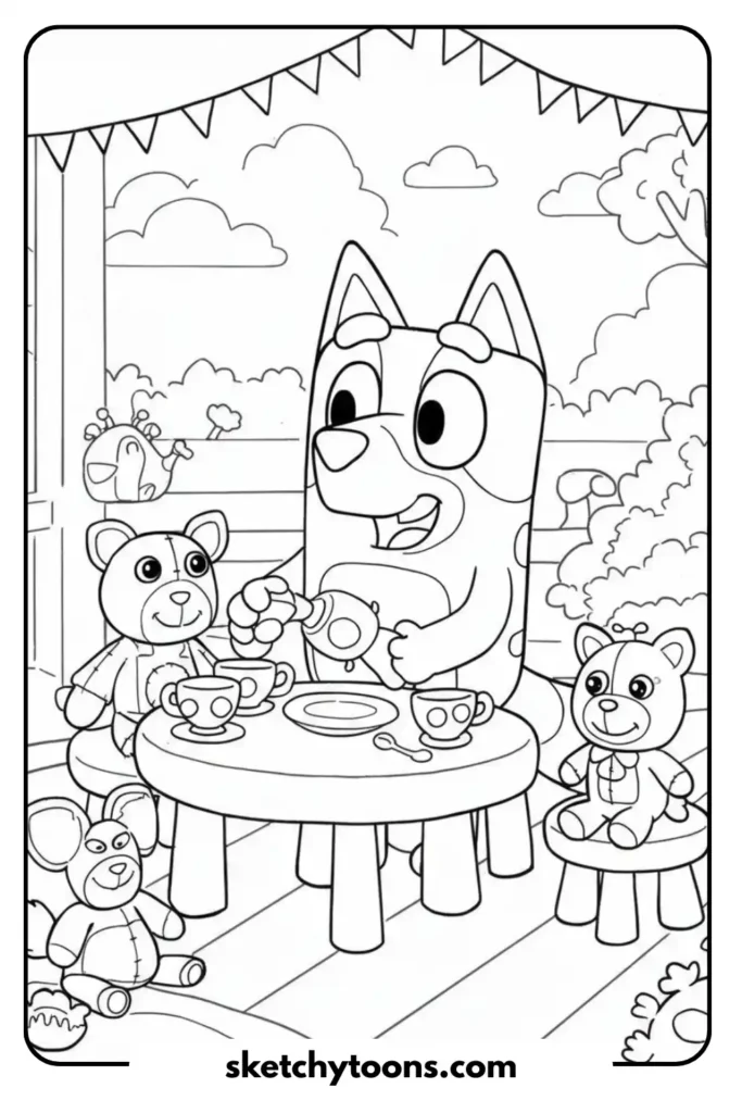 Having a Tea Party art page