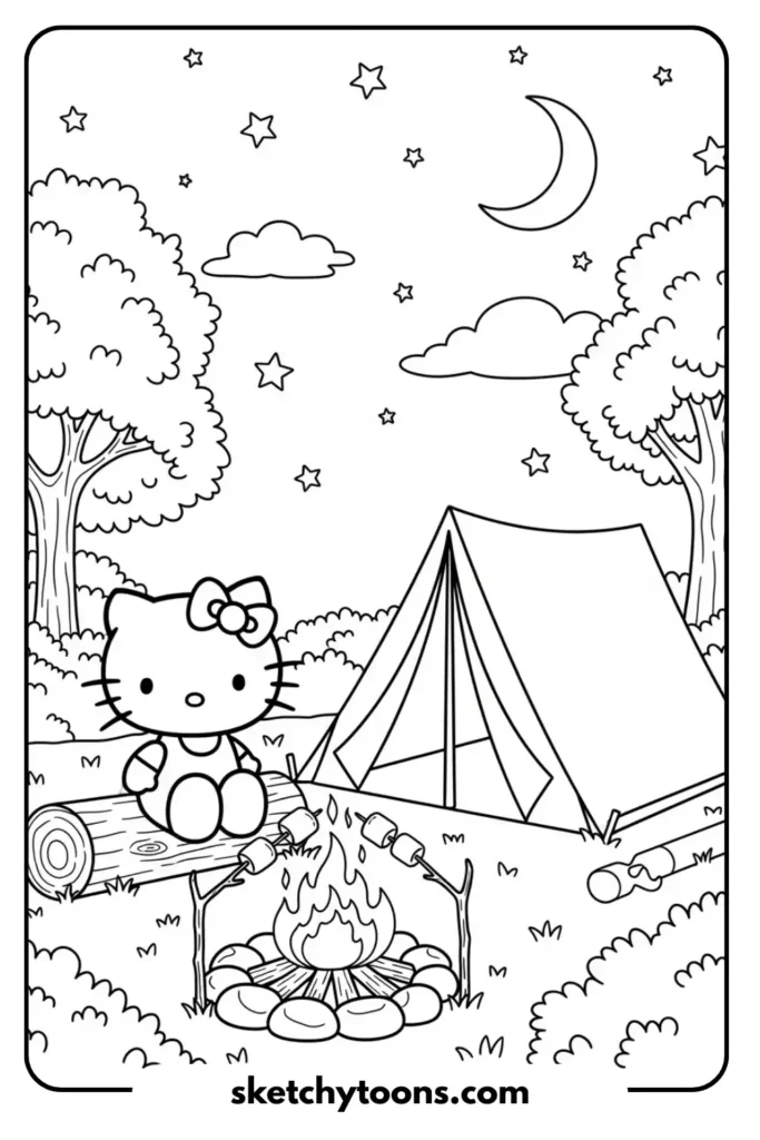 Hello Kitty Camping Scene
