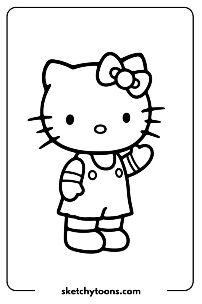 Hello Kitty simple Coloring page