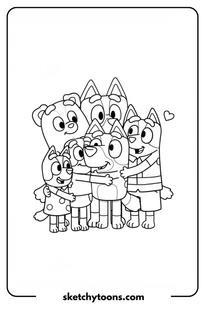 Hugging Family art page
