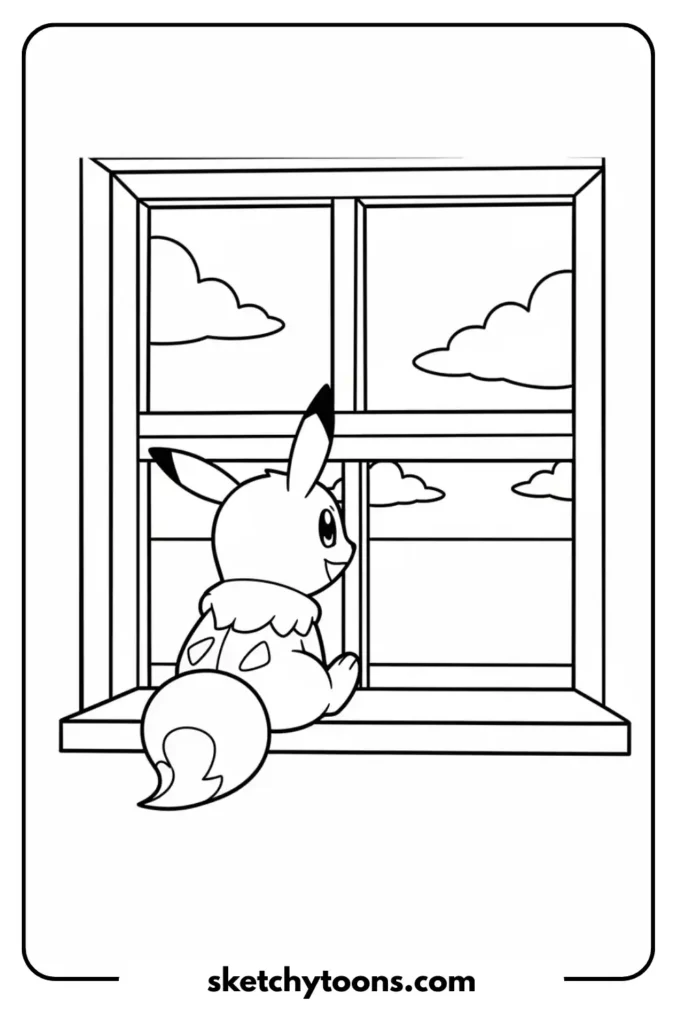 Pokémon by the Window coloring page