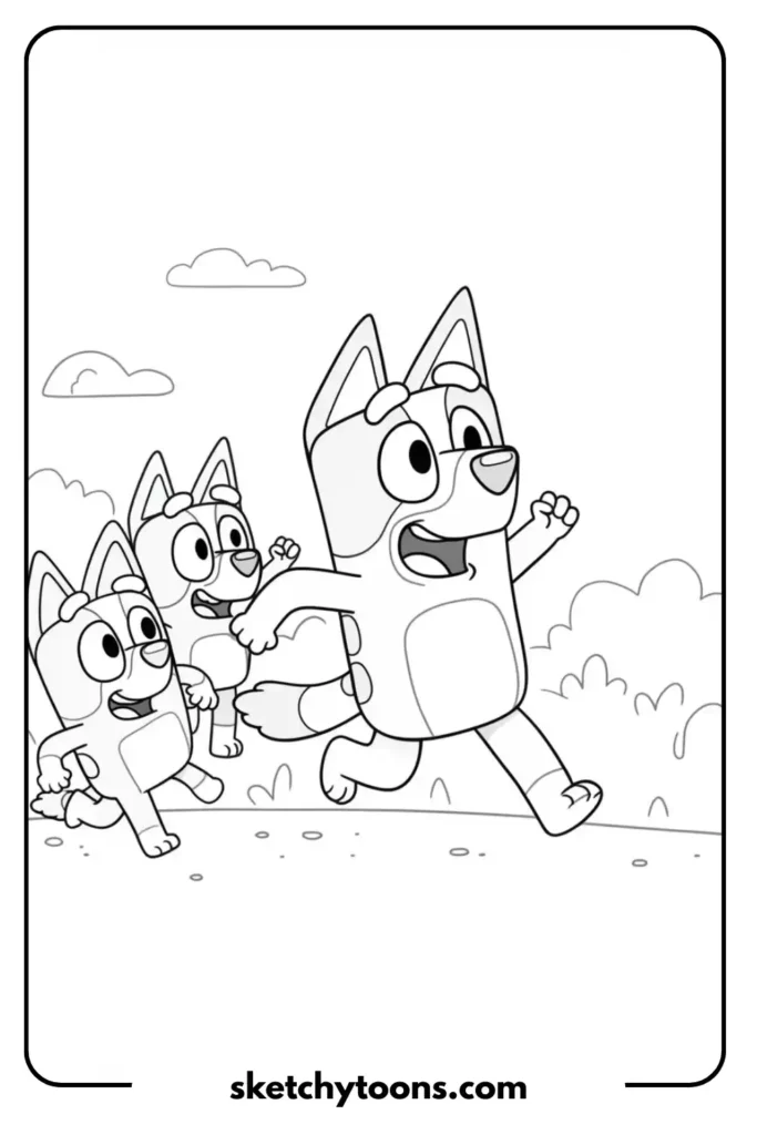 Playing with Friends coloring templates