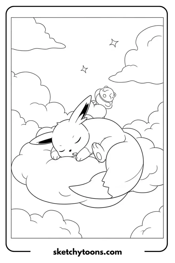 Pokémon Sleeping on a Cloud