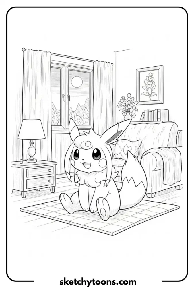 Pokémon in a Cozy Room