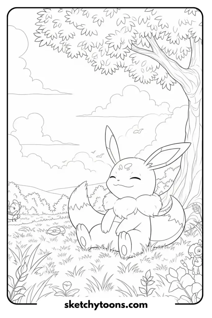 Pokémon relaxing coloring page