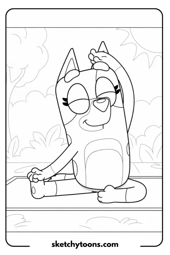 Practicing Yoga coloring page