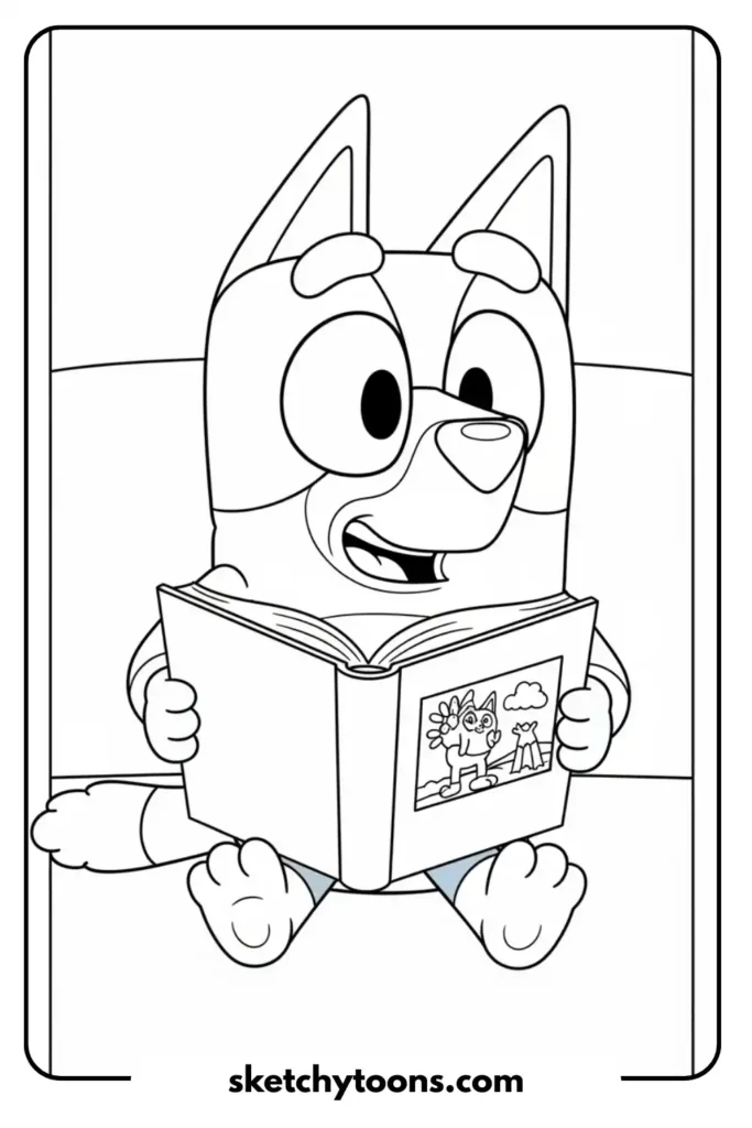 Reading a Book coloring page