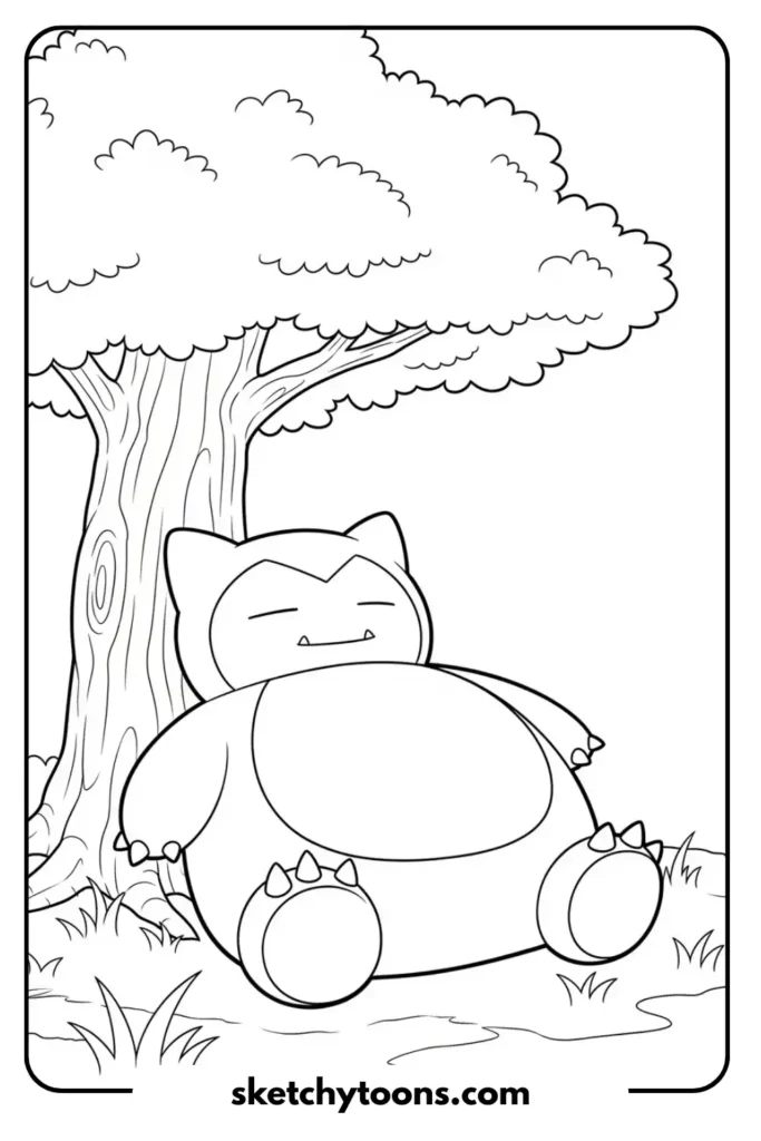Snorlax Napping Coloring page