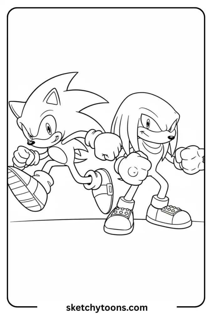 Sonic and Knuckles coloring page