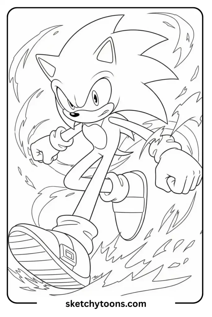 Sonic Prime Action Coloring Page
