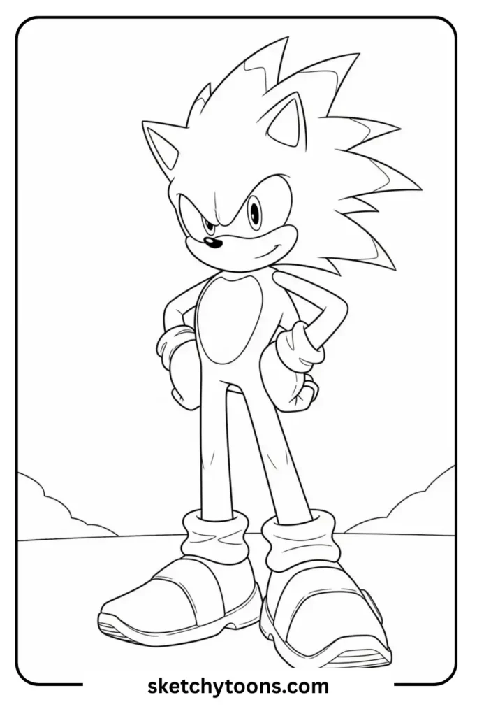 Sonic from Sonic the Hedgehog coloring page