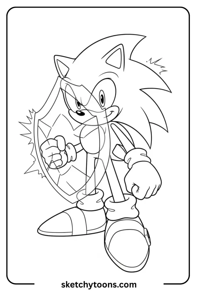 Sonic three coloring page