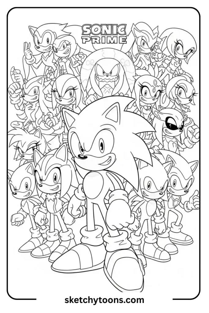 Sonic Prime coloring page