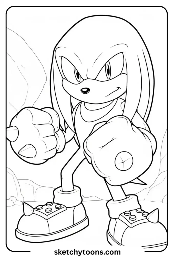 Knuckles from Sonic coloring page