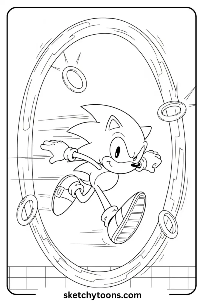 Classic Sonic coloring page