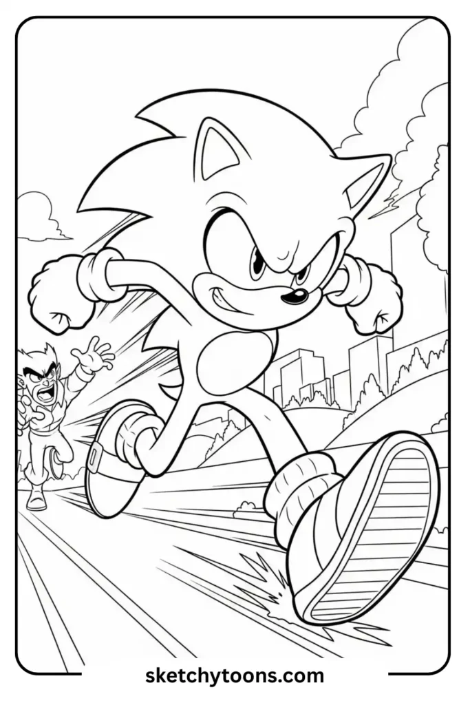 Sonic movie coloring page