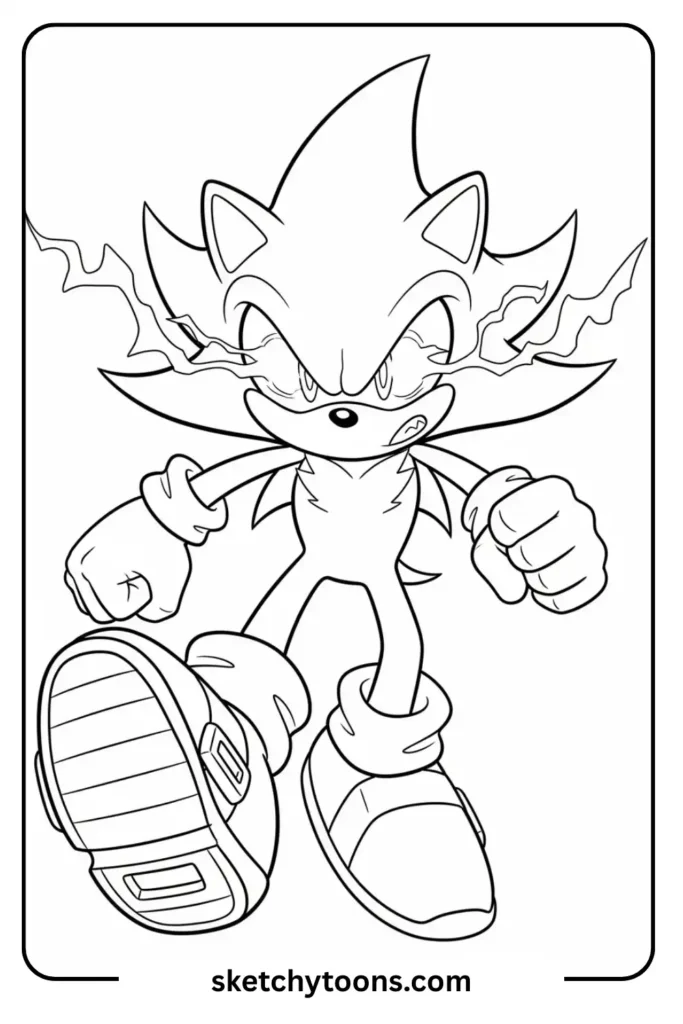 Dark Sonic coloring page