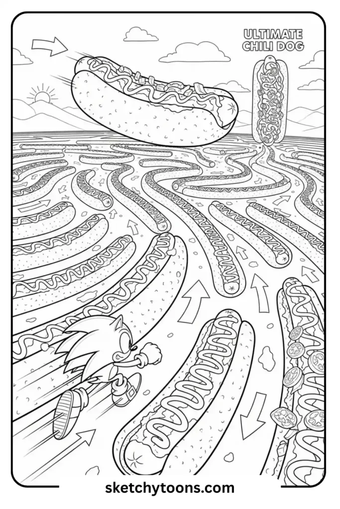 Sonic Ultimate Chili Dog Coloring Page