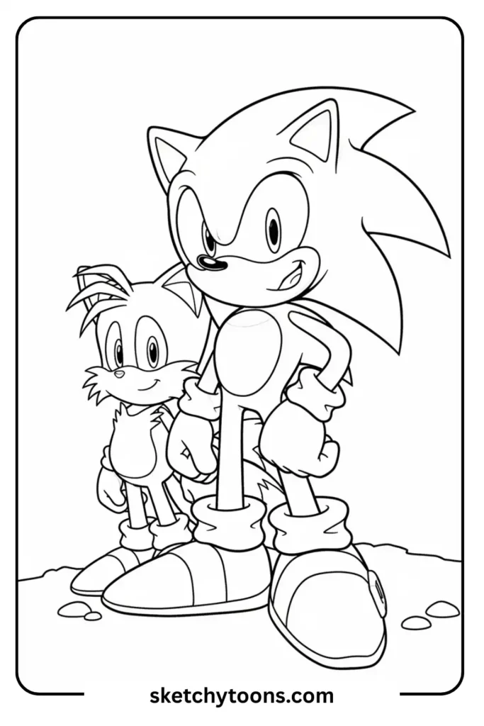 Sonic and Tails coloring page