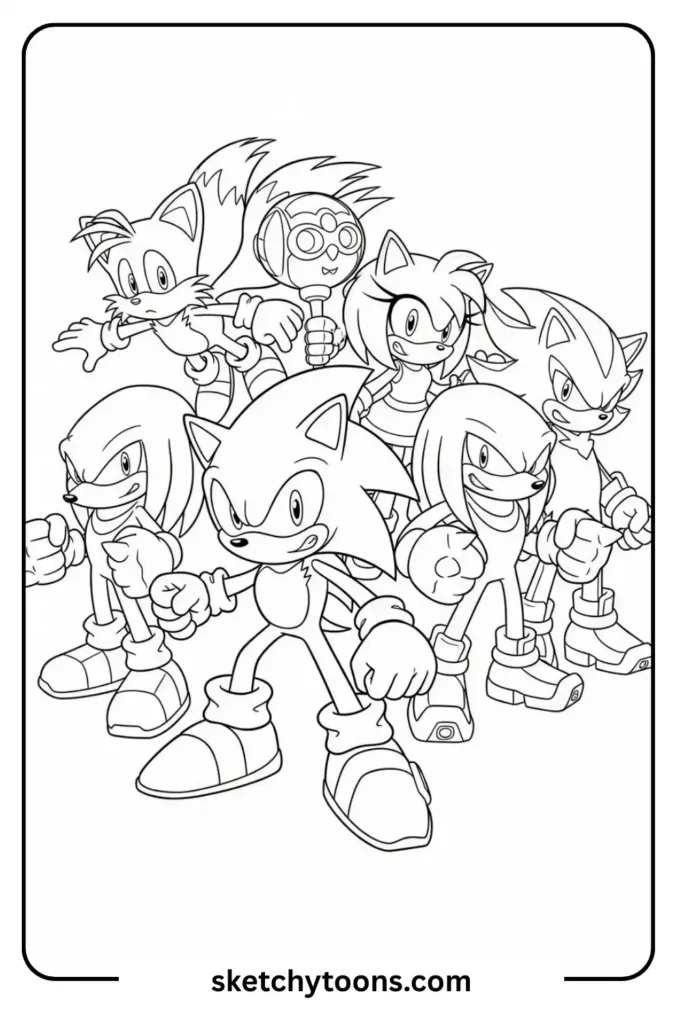 Sonic iconic coloring page