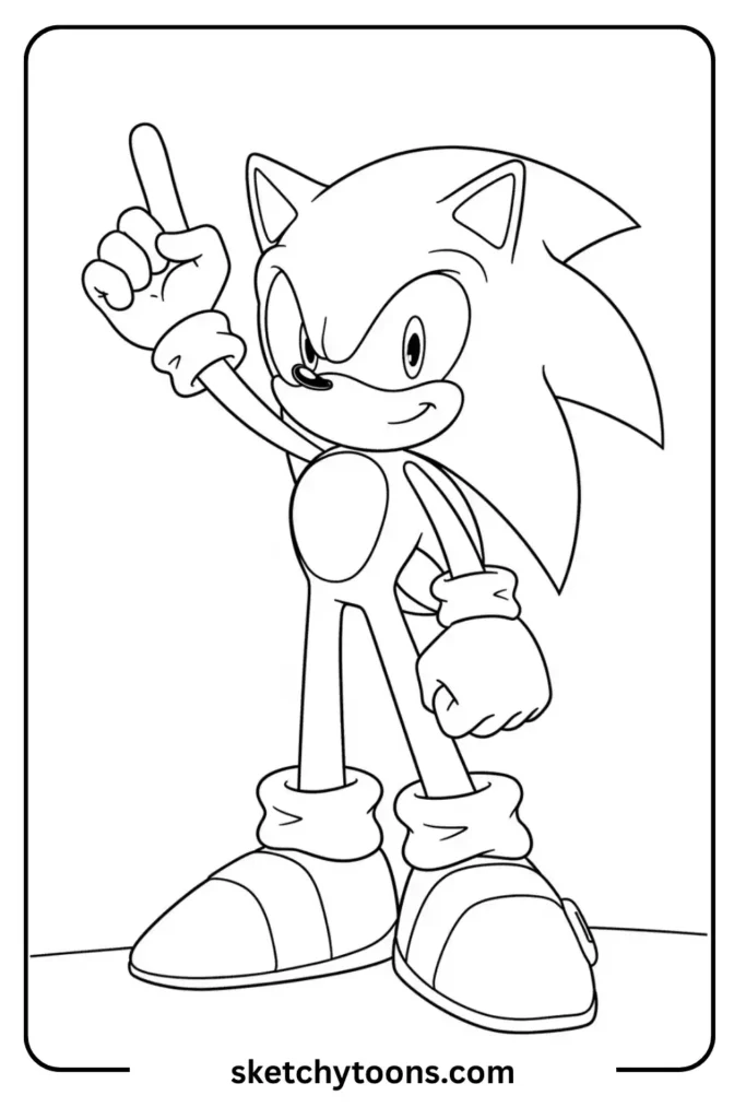 Sonic Action Coloring Page