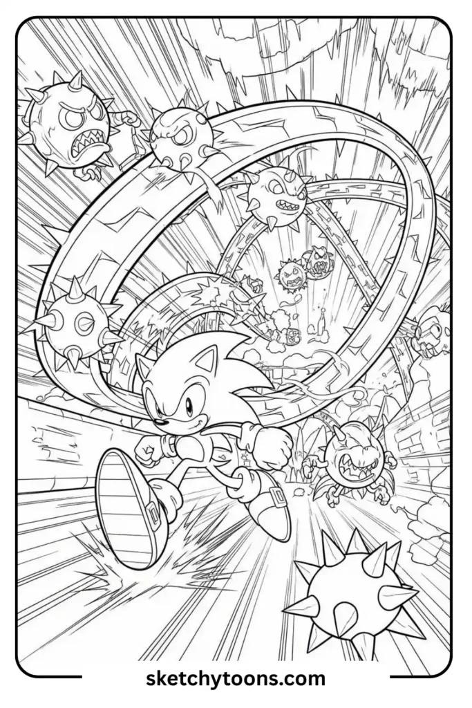 Sonic Dynamic Action Coloring Page