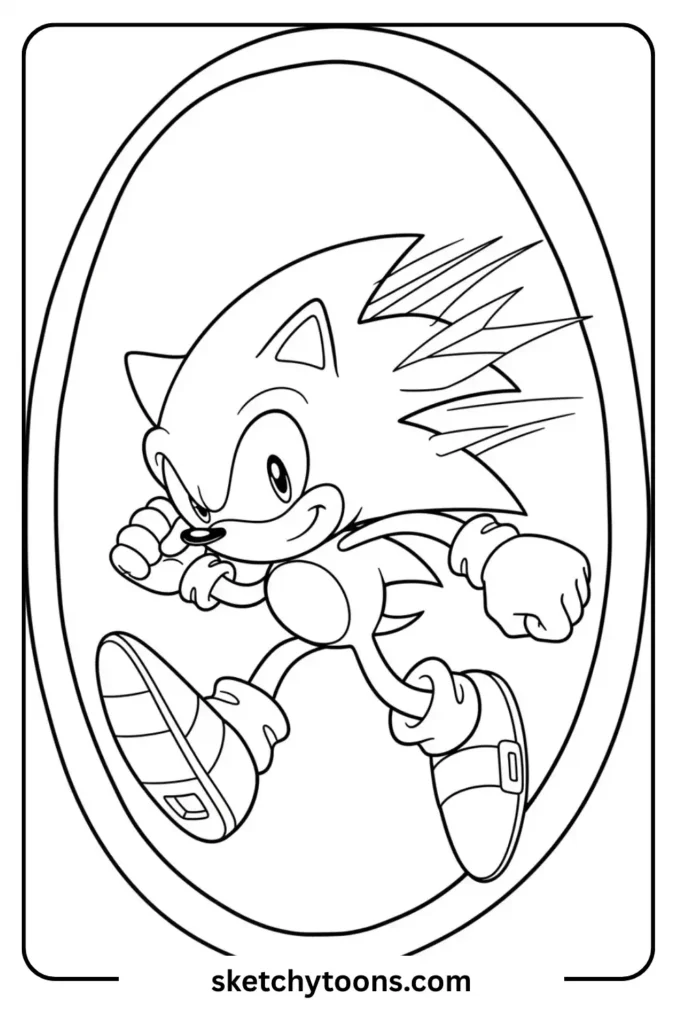 Sonic rapid motion coloring page