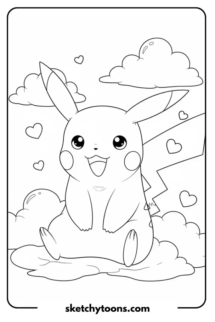 Pokemon playing coloring page
