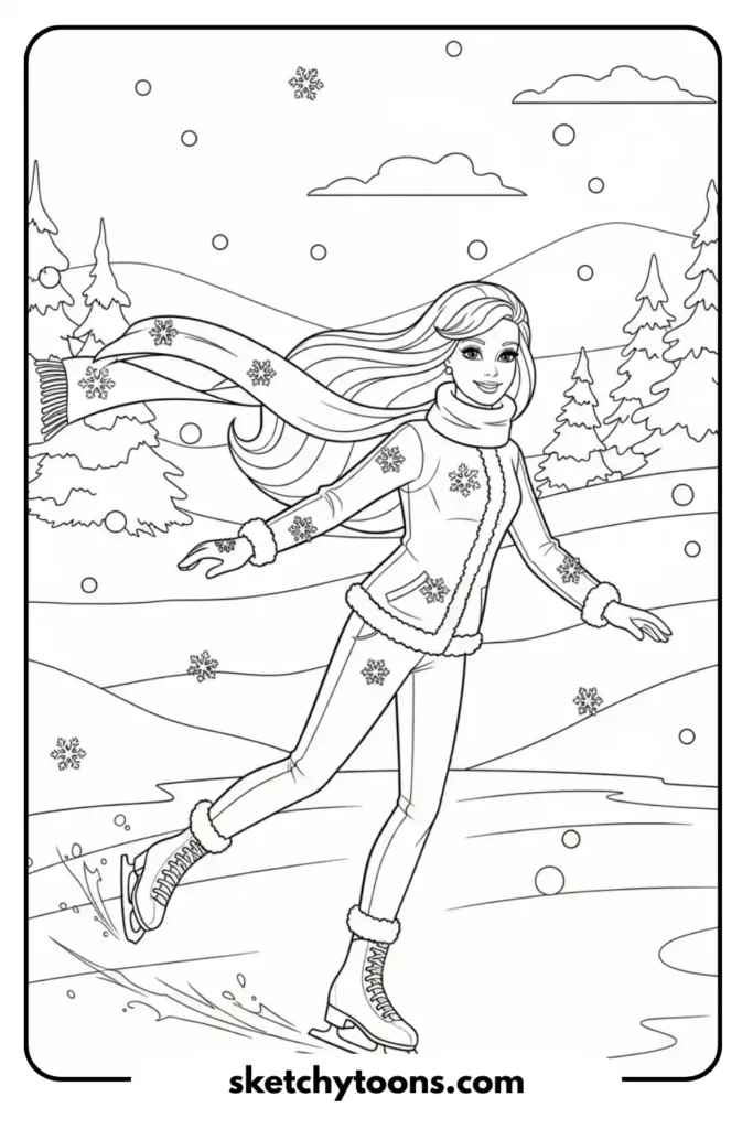 Barbie Ice Skating activity page