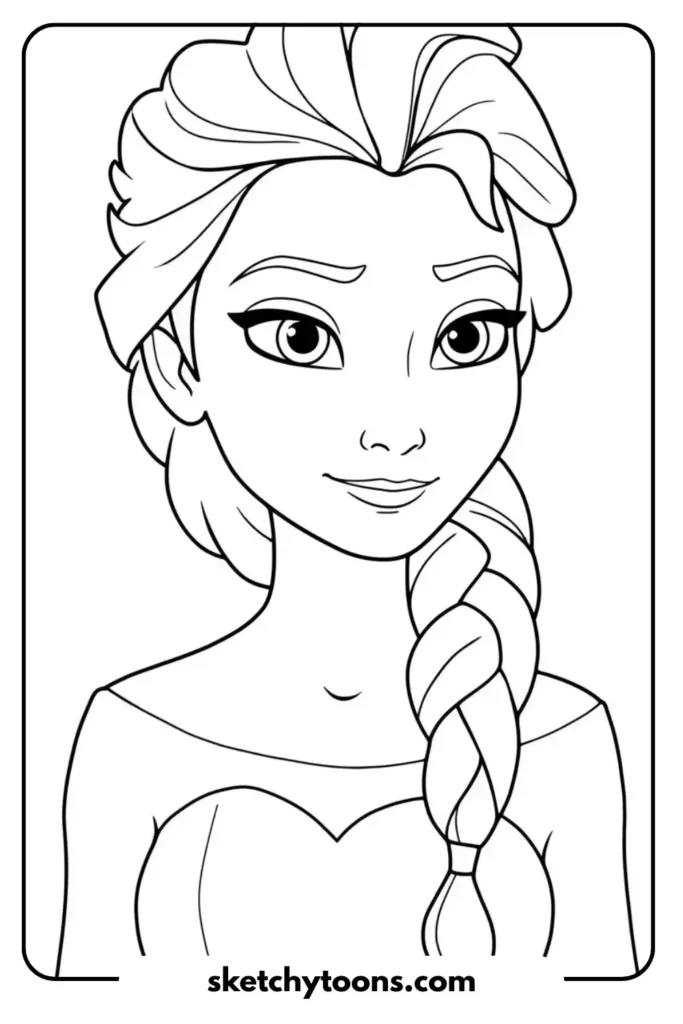 Beautiful Elsa coloring page