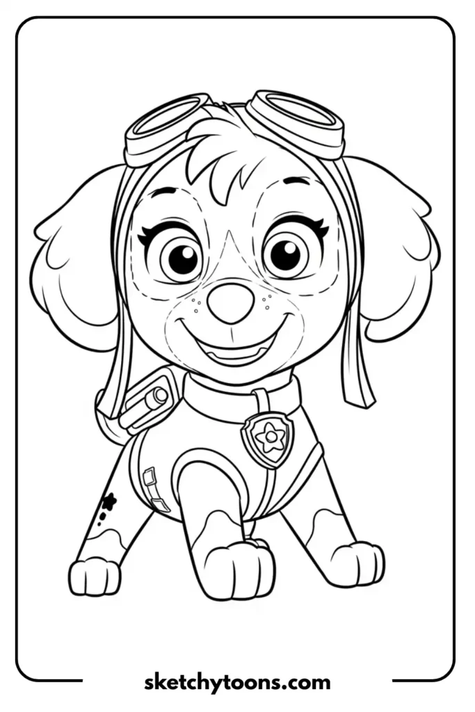 Chase Driving His Police Car drawing sheet