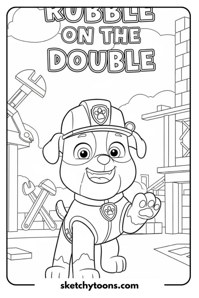 Chase with His Police Hat sketching sheet