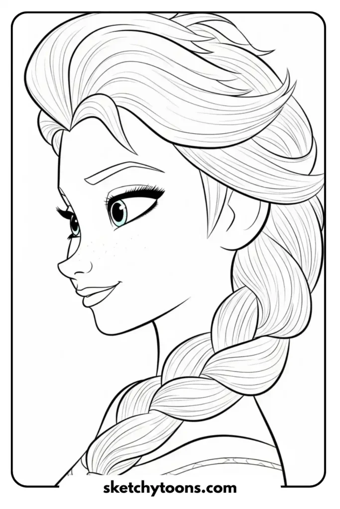 Elsa Gentle Profile coloring sheet