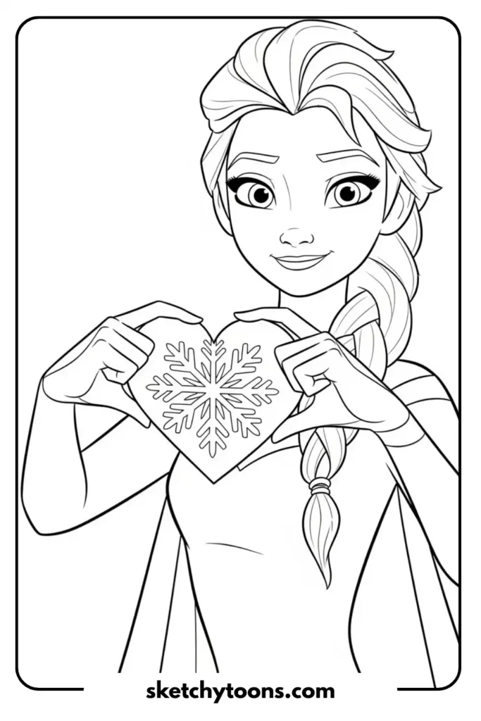 Elsa Shaping Snow Heart artwork sheet