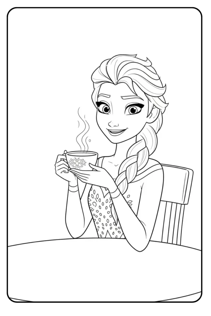 Elsa Tea Time painting sheet
