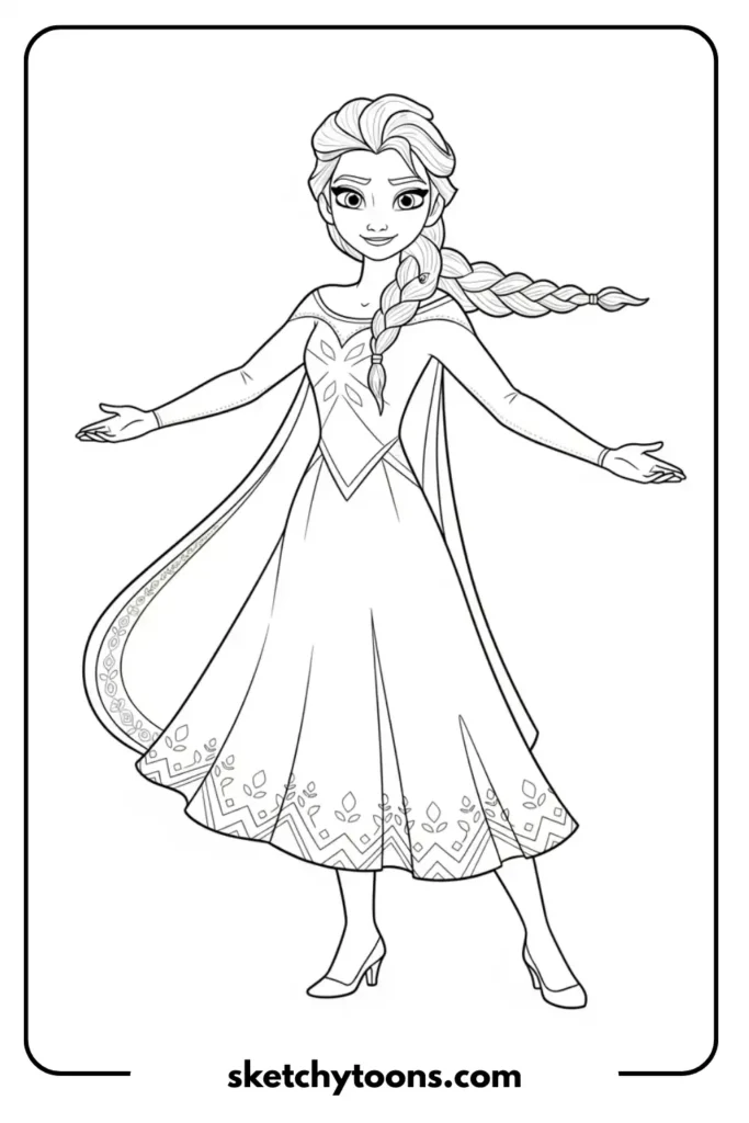 Elsa Welcoming Pose artwork sheet