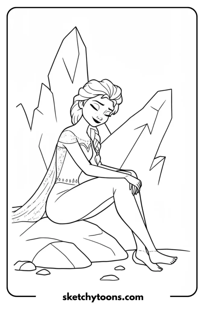 Elsa sitting art page